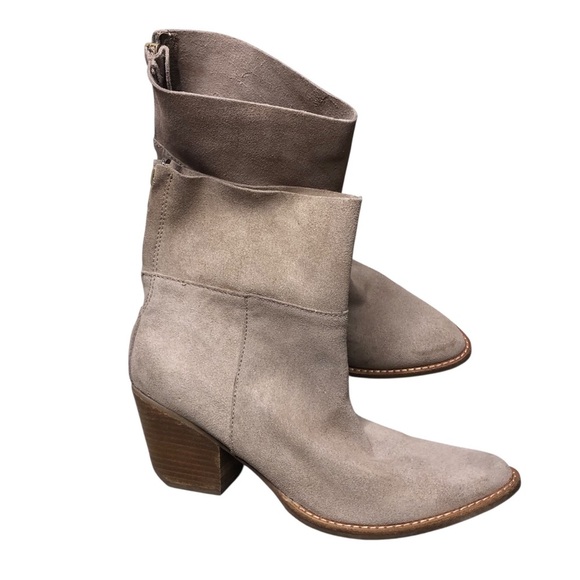 Free People X Matisse Shamus Slouch Suede Boots Wo's 9 Beige Tan Western Boho - Picture 1 of 8